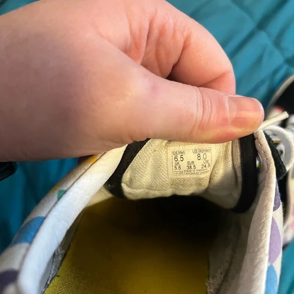 Colorful Checkered vans size W8 M6.5 - Picture 4 of 5